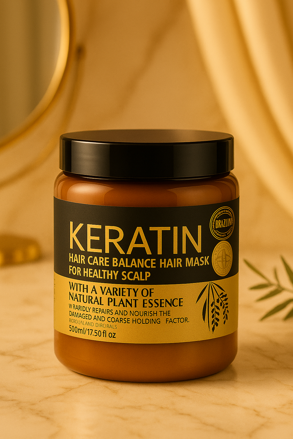 Keratin Hair Mask for Damaged Hair – Deep Repair & Scalp Care with Natural Plant Essence – 500ml - THE COSMETIC STORE