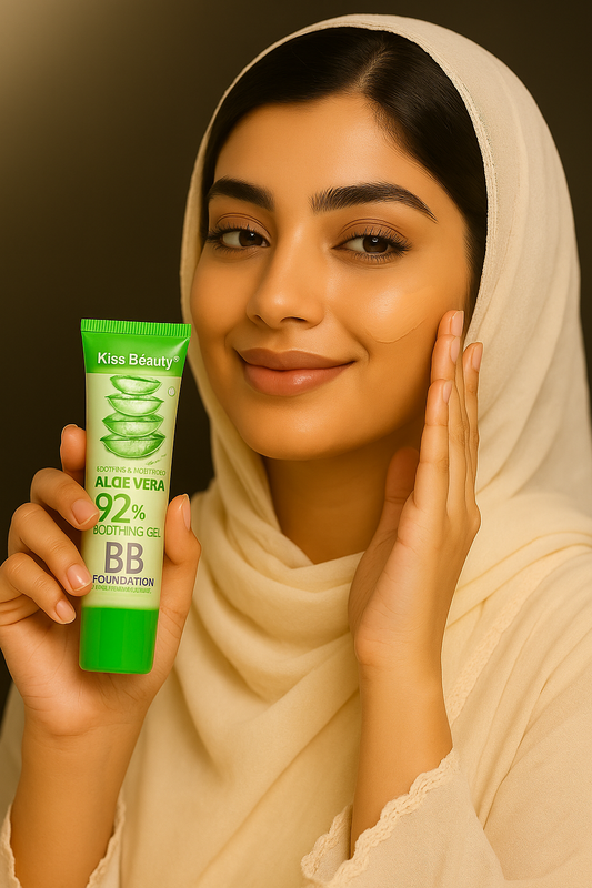 Kiss Beauty Aloe Vera BB Foundation 92% – Lightweight Hydrating Makeup for Glowing Skin - THE COSMETIC STORE